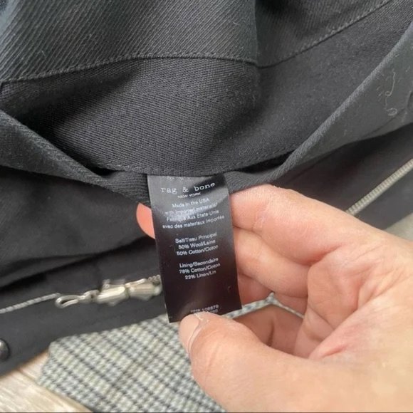 RAG & BONE Reversible Car Coat Black/100% Wool Houndstooth Jacket NWT MSRP$895 - Picture 10 of 14